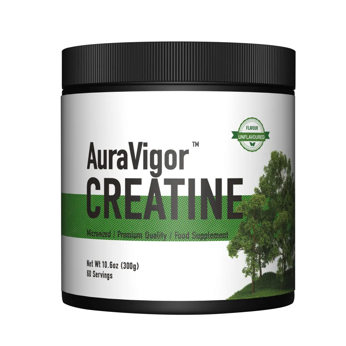 AuraVigor Creatine Monohydrate product tub